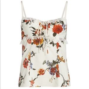 Brock collection T-Siria floral cami/tank top with lace details retails $650
